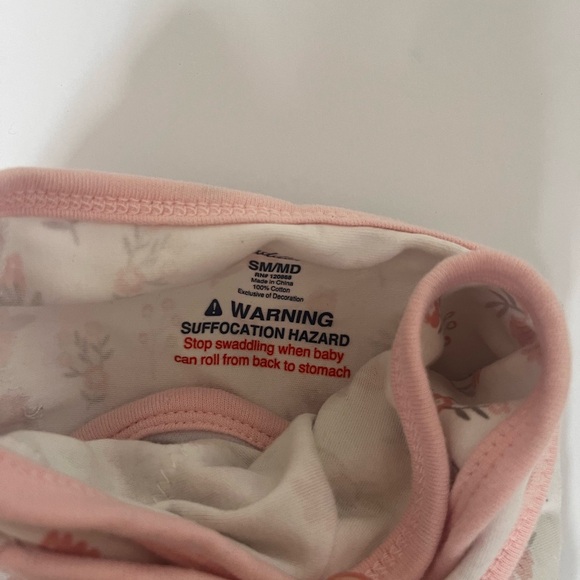 SwaddleMe Floral Kids Pajamas Sleep Sack - Pink and White - Picture 2 of 5